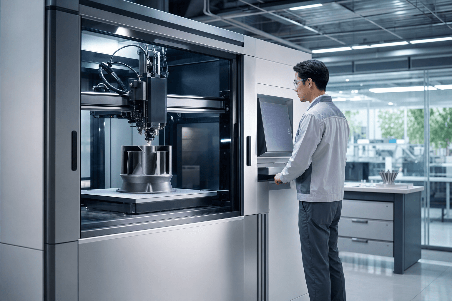 Fasilitas manufaktur aditif dengan mesin 3D printing industri