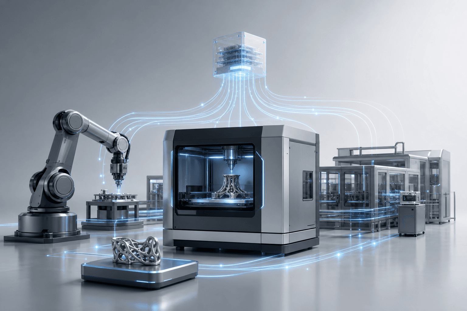 Ilustrasi ekosistem manufaktur cerdas Industri 4.0